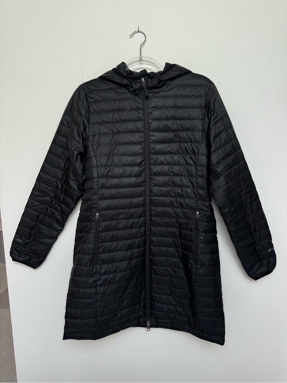 Eddie Bauer Black Packable Hooded Long Puffer Jacket - Women